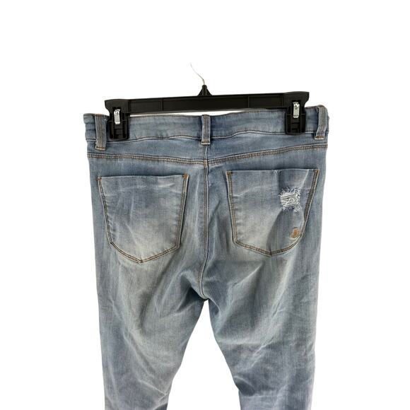 Indigo Rein Light Wash Blue Distressed Denim Skinny Jeans Junior's Size 9 - Picture 7 of 9